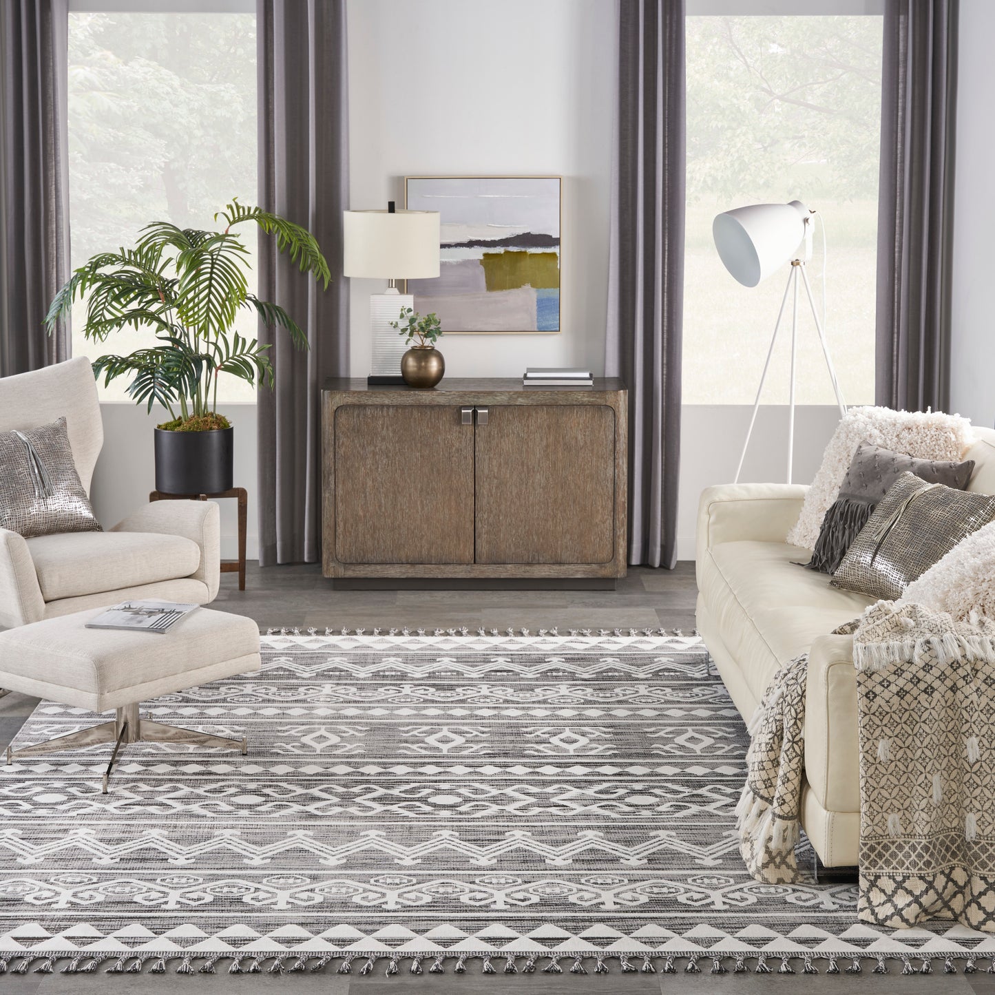 Nourison Home Asilah Grey Ivory Contemporary
