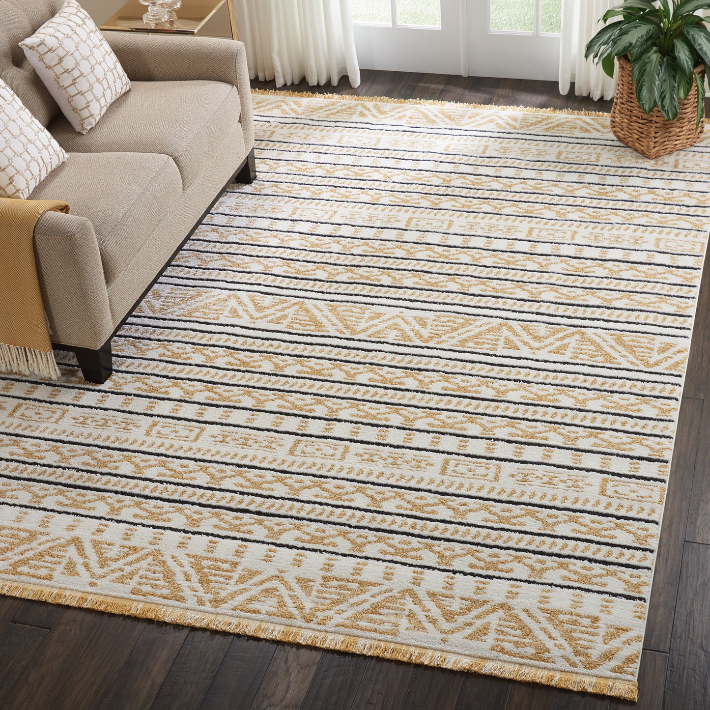 Nourison Home Kamala Yellow Contemporary