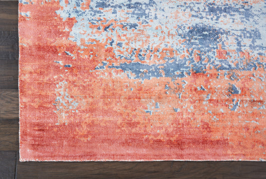 Nourison Home Safari Dreams Blue Brick Contemporary