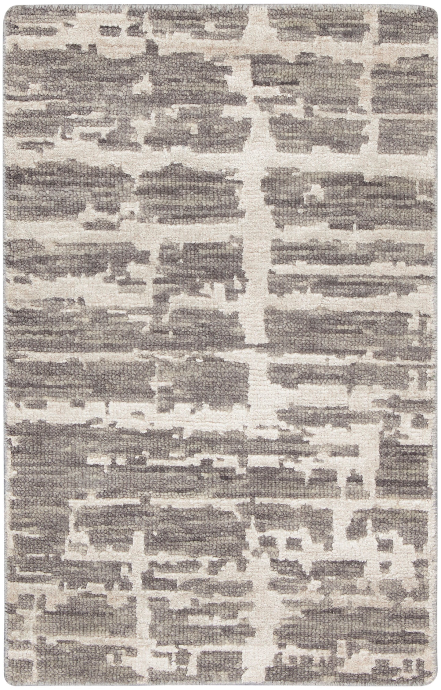 Nourison Home Luna LUN02 Grey Silver Contemporary Hand Knotted Rug