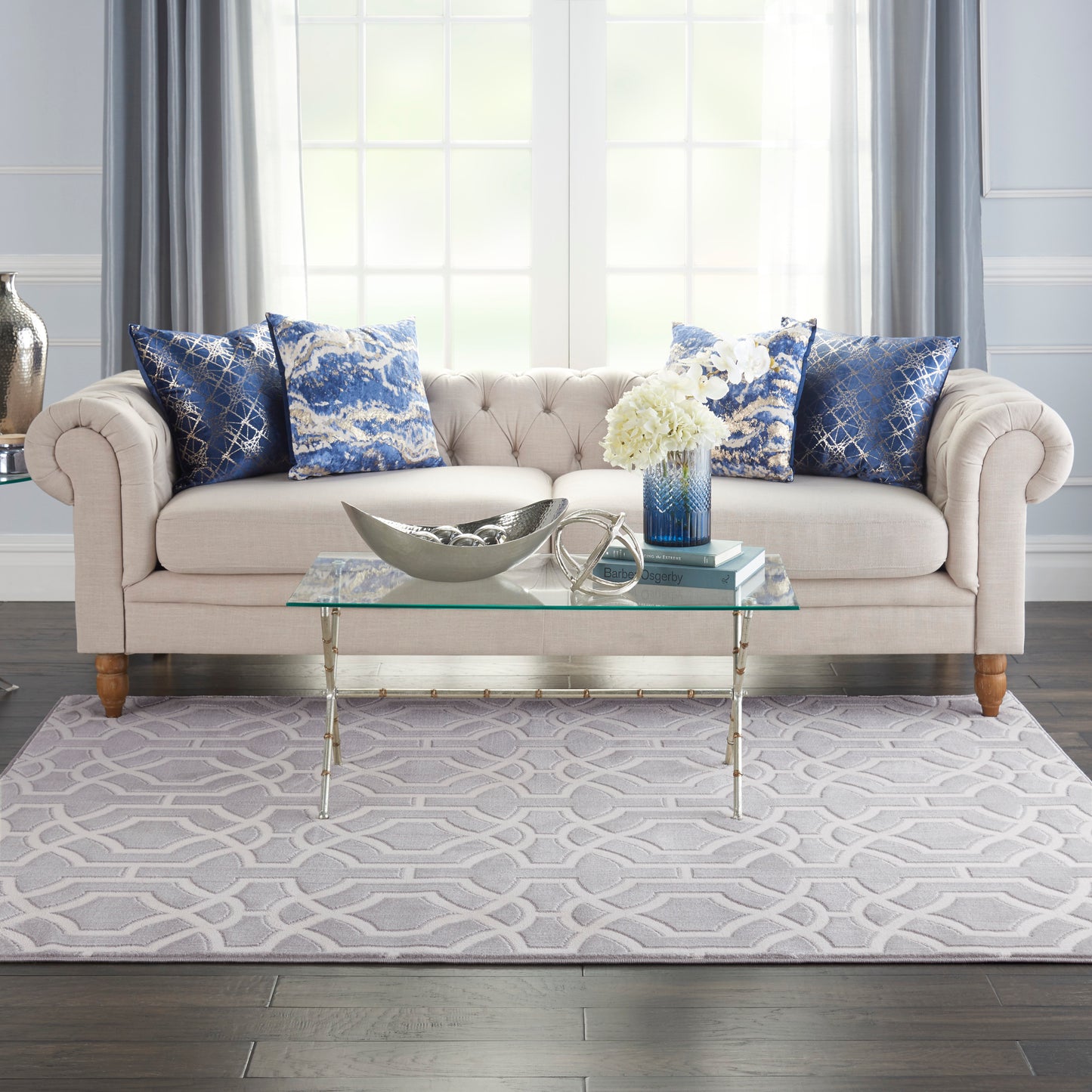 Nourison Home Joli Grey White Contemporary