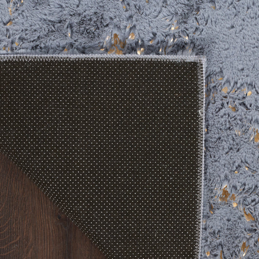 Nourison Home Cozy Shimmer Slate Gold Contemporary