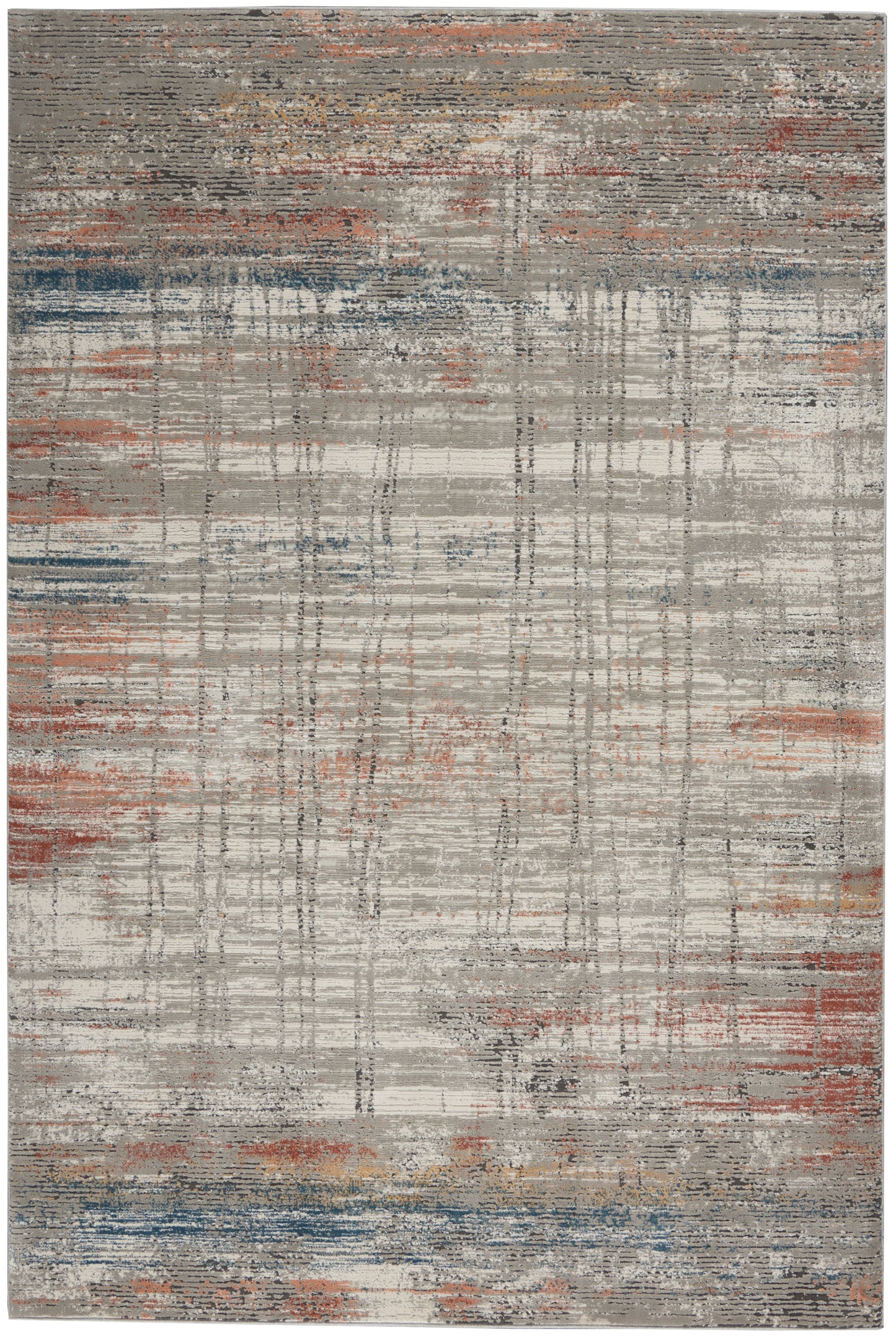 Nourison Home Rustic Textures RUS12 Grey Multicolor Contemporary Power-loomed Rugs