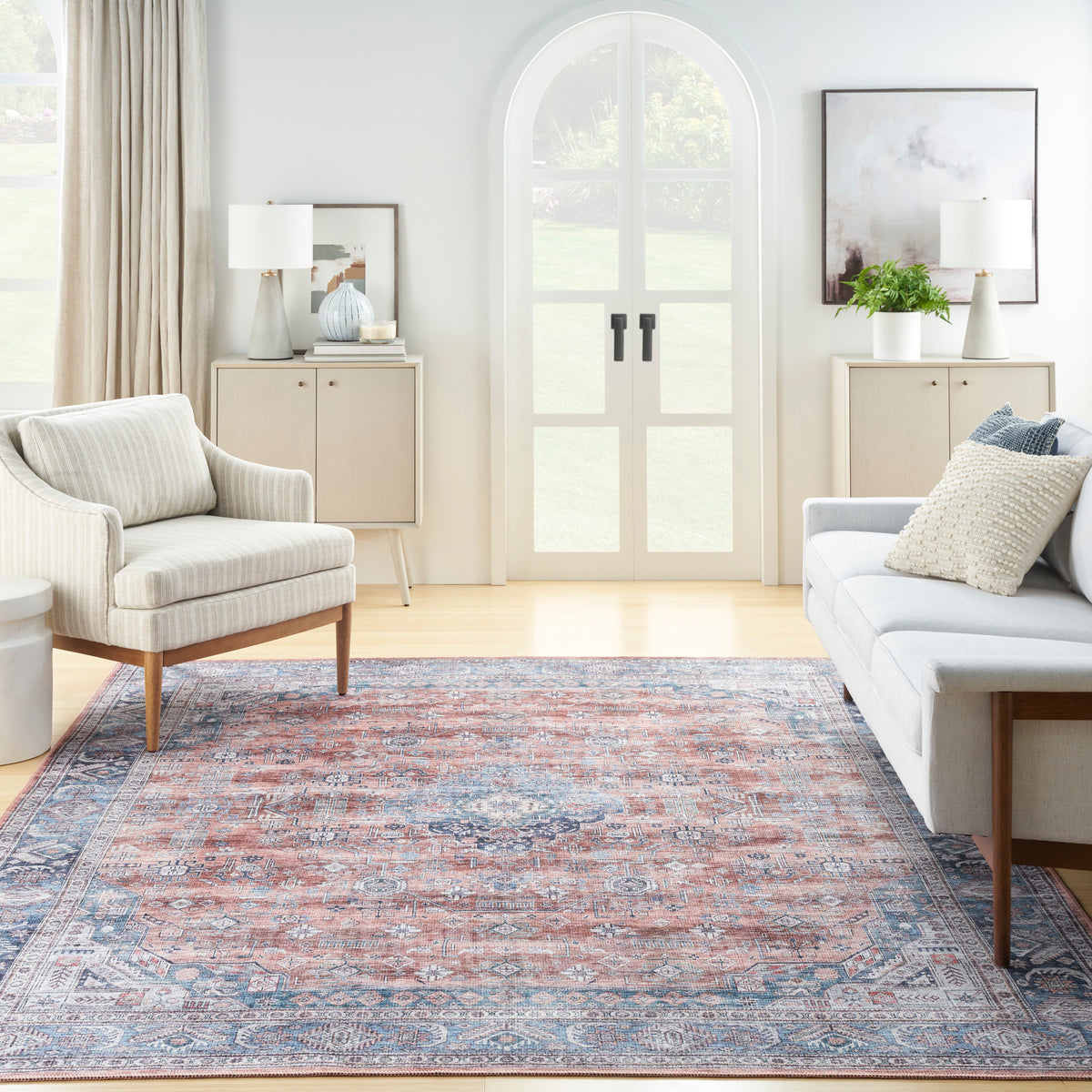 Nourison Home Grand Washables Blue Multicolor Traditional