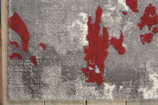 Nourison Home Twilight Grey Red Contemporary