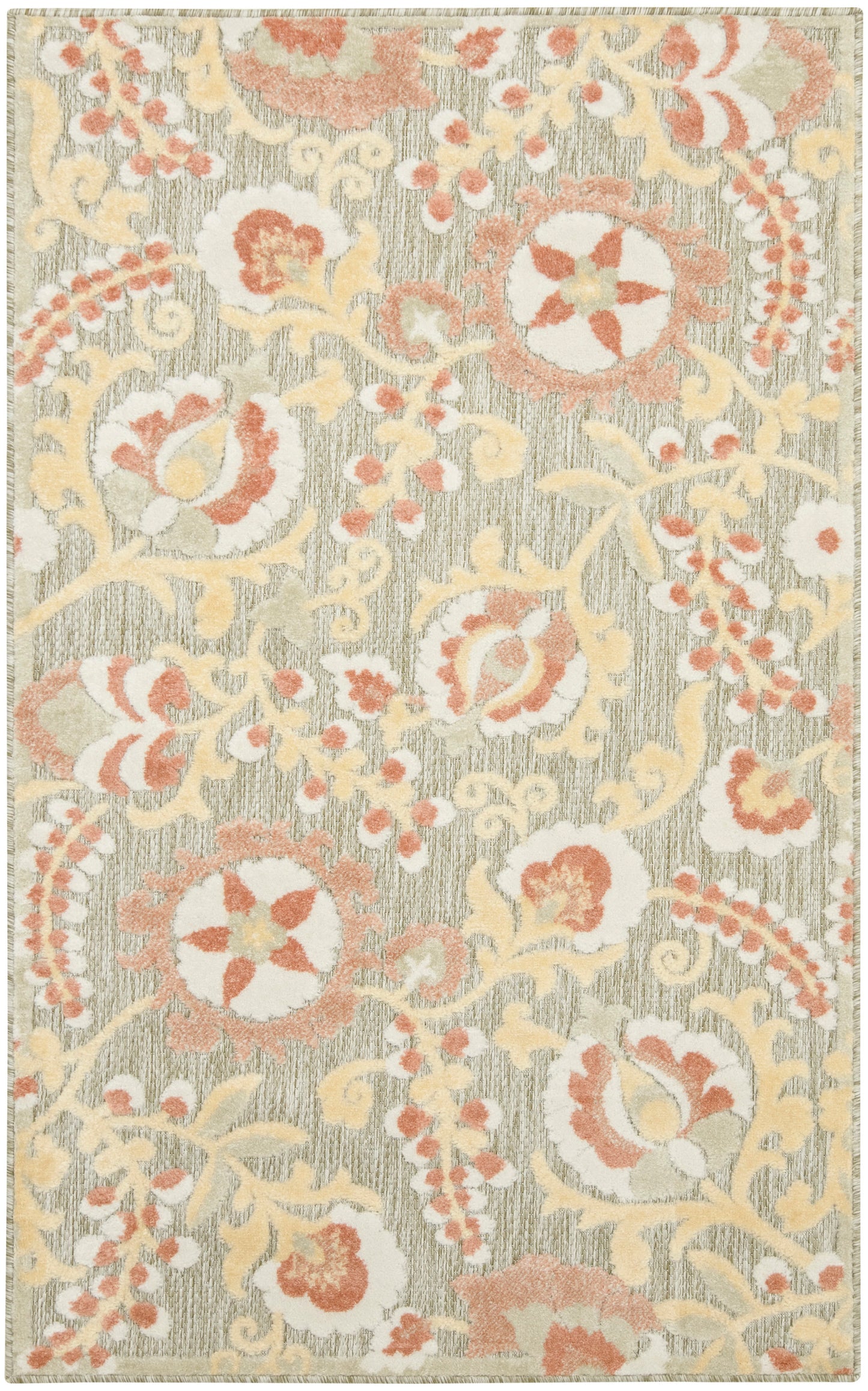 Nourison Home Aloha ALH17 Sage Rose Contemporary Power-loomed Rugs