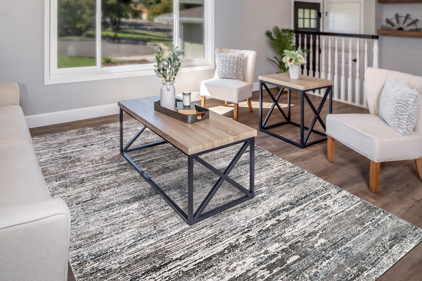 Dynamic Rugs Riley Grey Beige Blue Modern