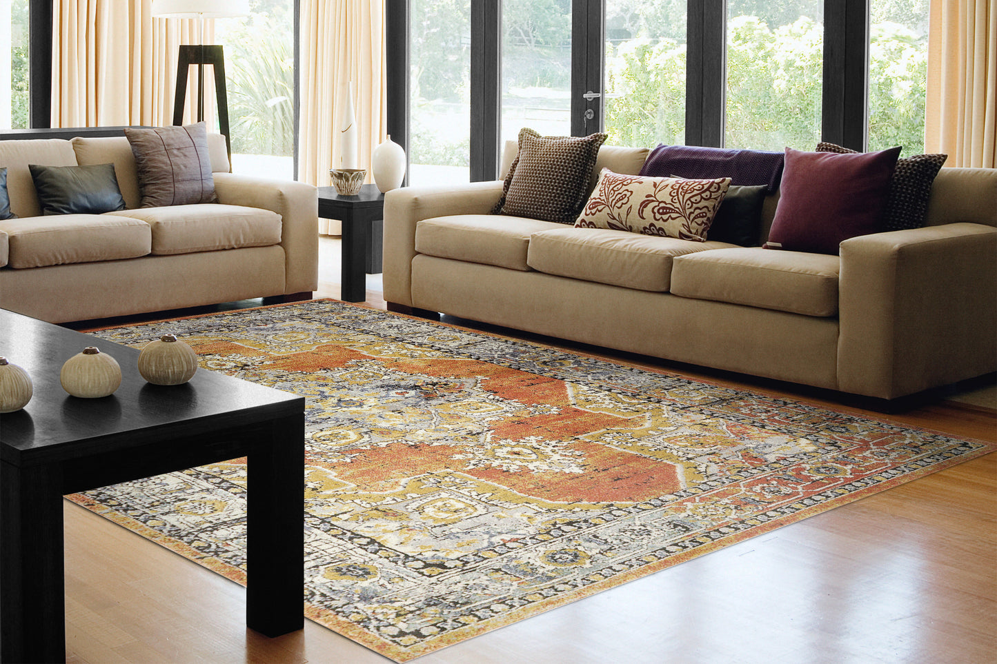Dynamic Rugs Mabel Rust Navy Multi Traditional