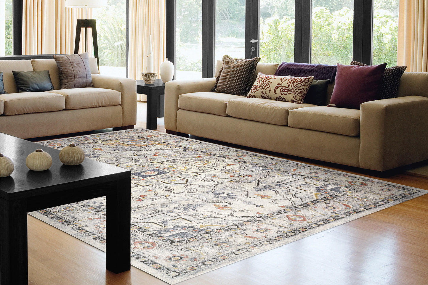 Dynamic Rugs Mabel Ivory Navy Multi Traditional