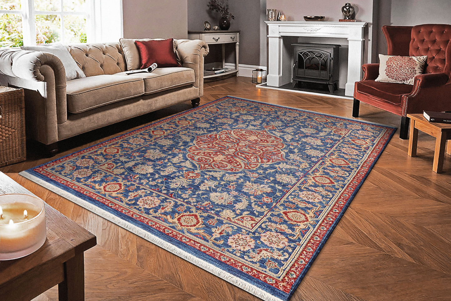 Dynamic Rugs Wade Navy Red Multi Traditional