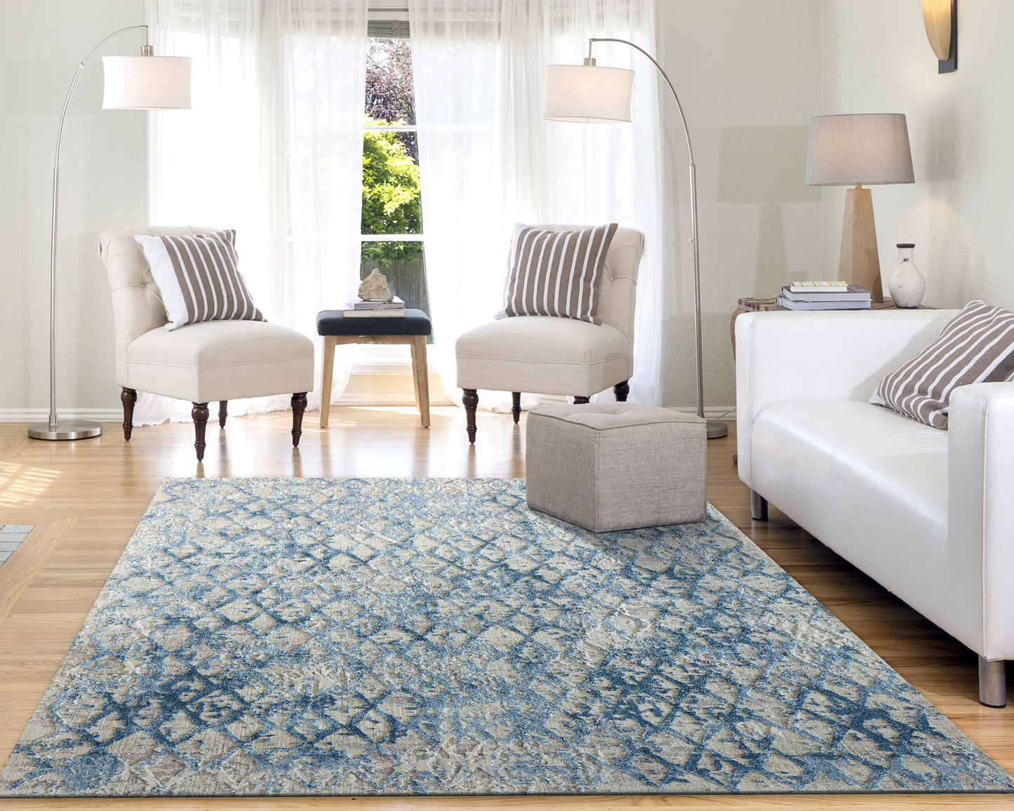 Dynamic Rugs Quartz Ivory Blue Traditional