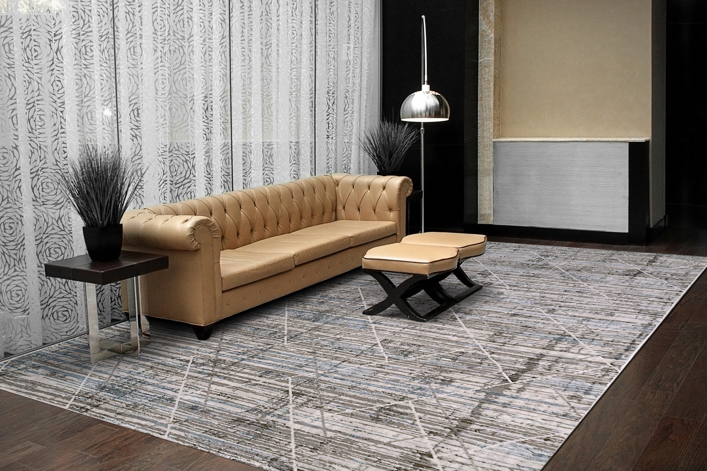Dynamic Rugs Harlow Grey Blue Modern