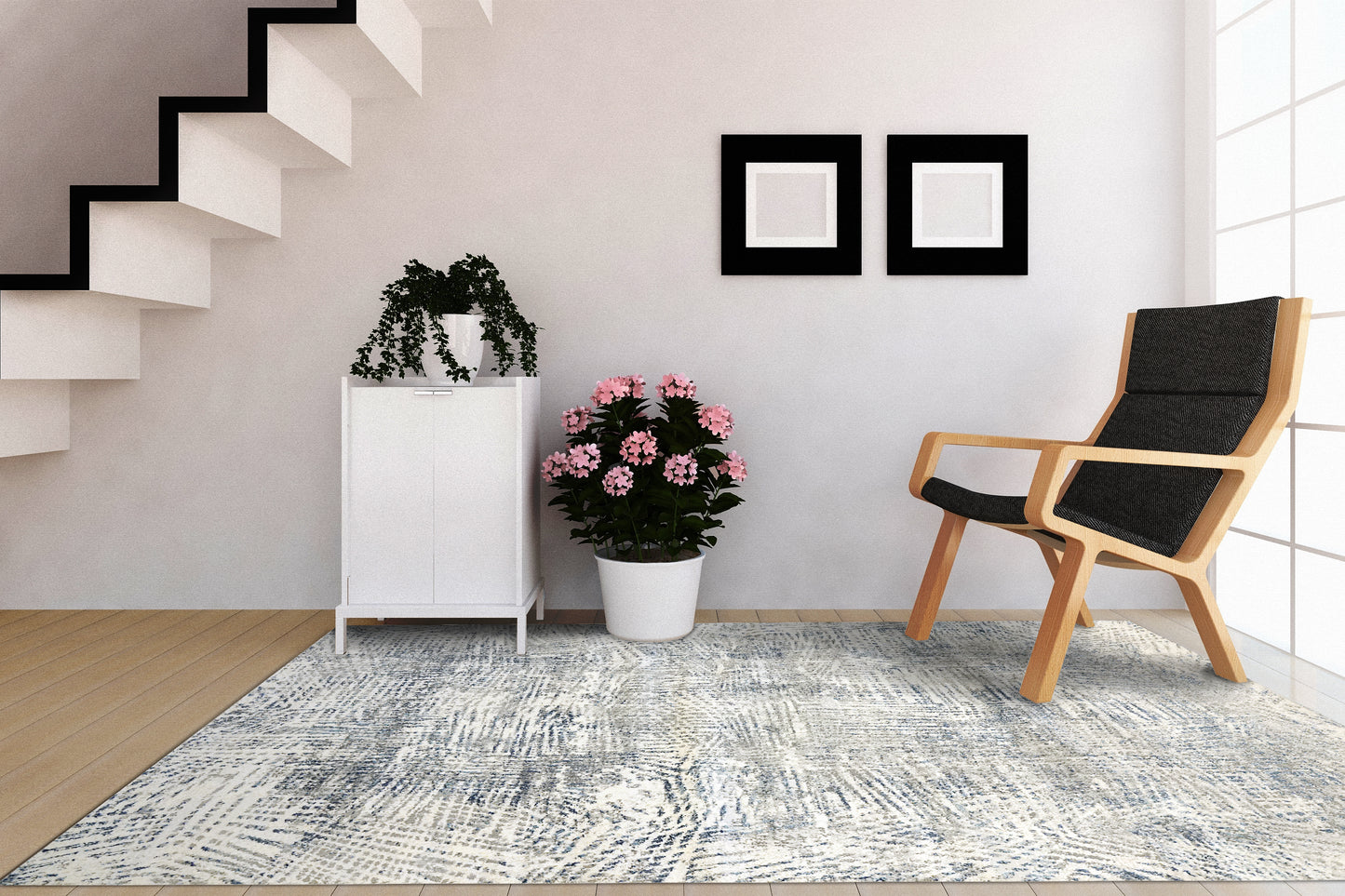 Dynamic Rugs Zen Grey Blue Contemporary