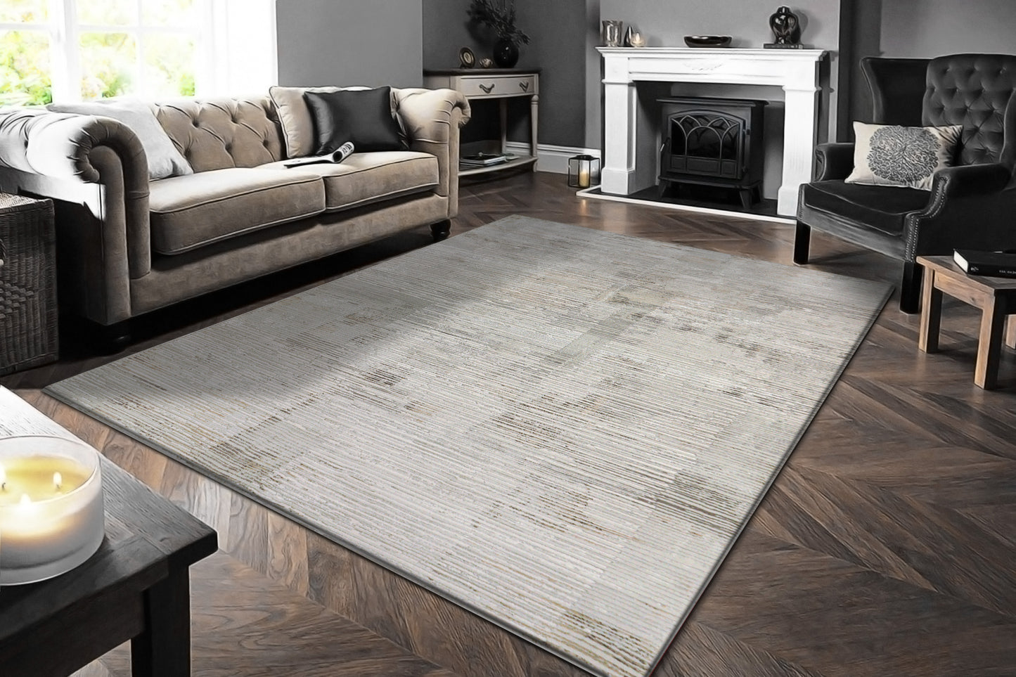 Dynamic Rugs Renaissance Ivory Grey Modern