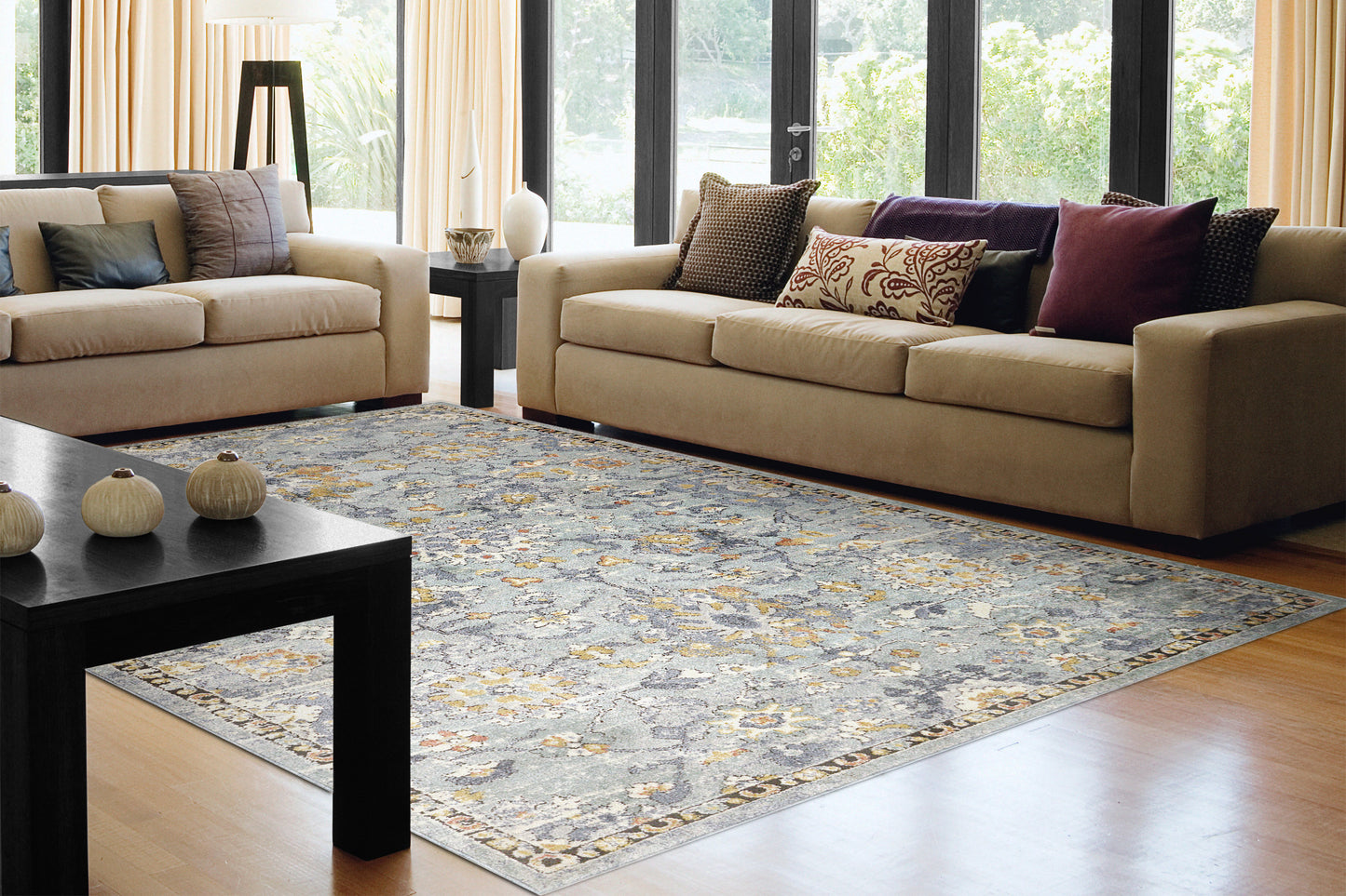 Dynamic Rugs Mabel Aqua Multi Traditional