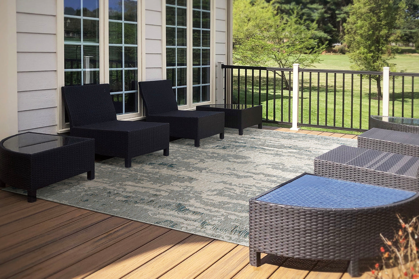 Dynamic Rugs Melissa Grey Blue Modern