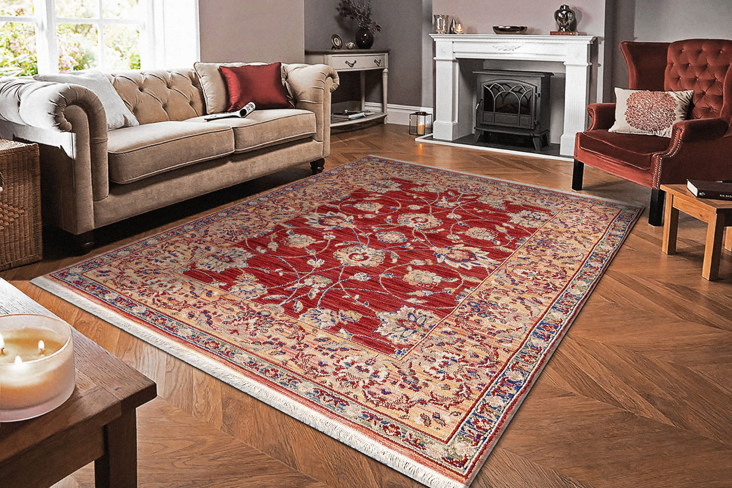 Dynamic Rugs Wade Red Multi Traditional