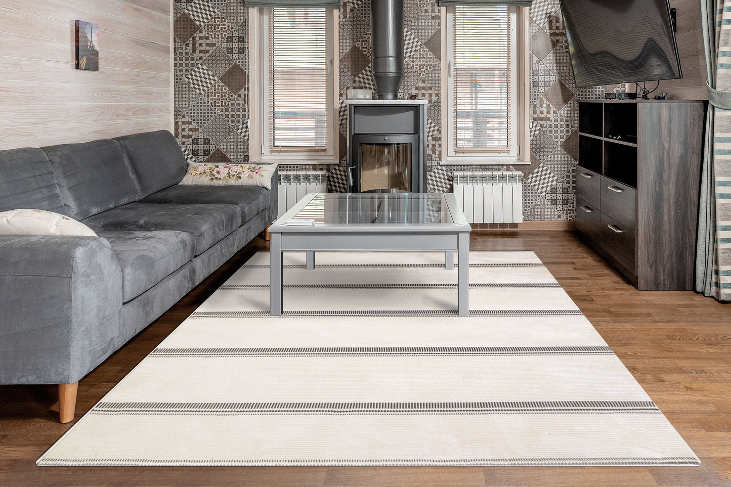 Dynamic Rugs Rori Ivory Charcoal Modern