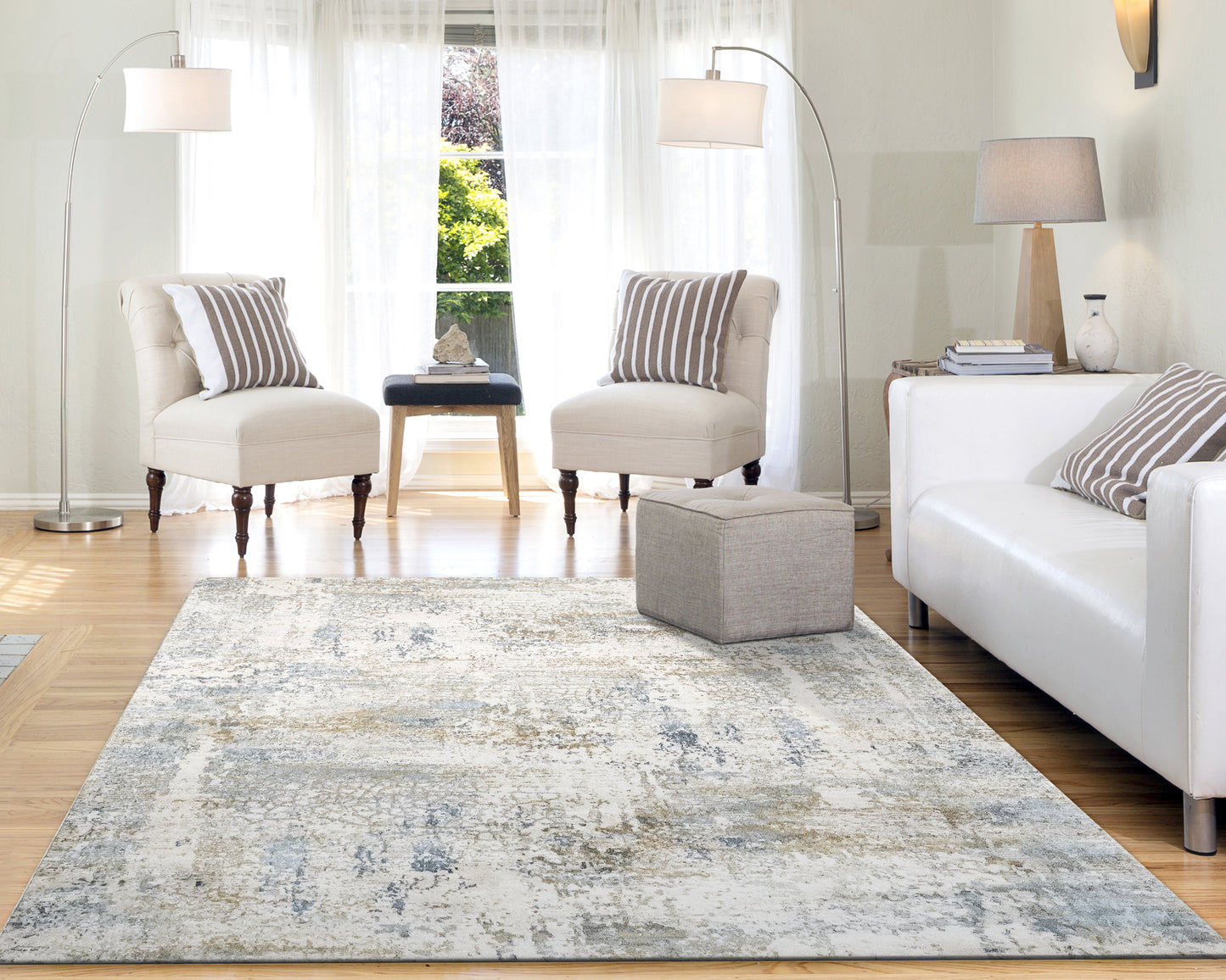 Dynamic Rugs Quartz Ivory Blue Transitional