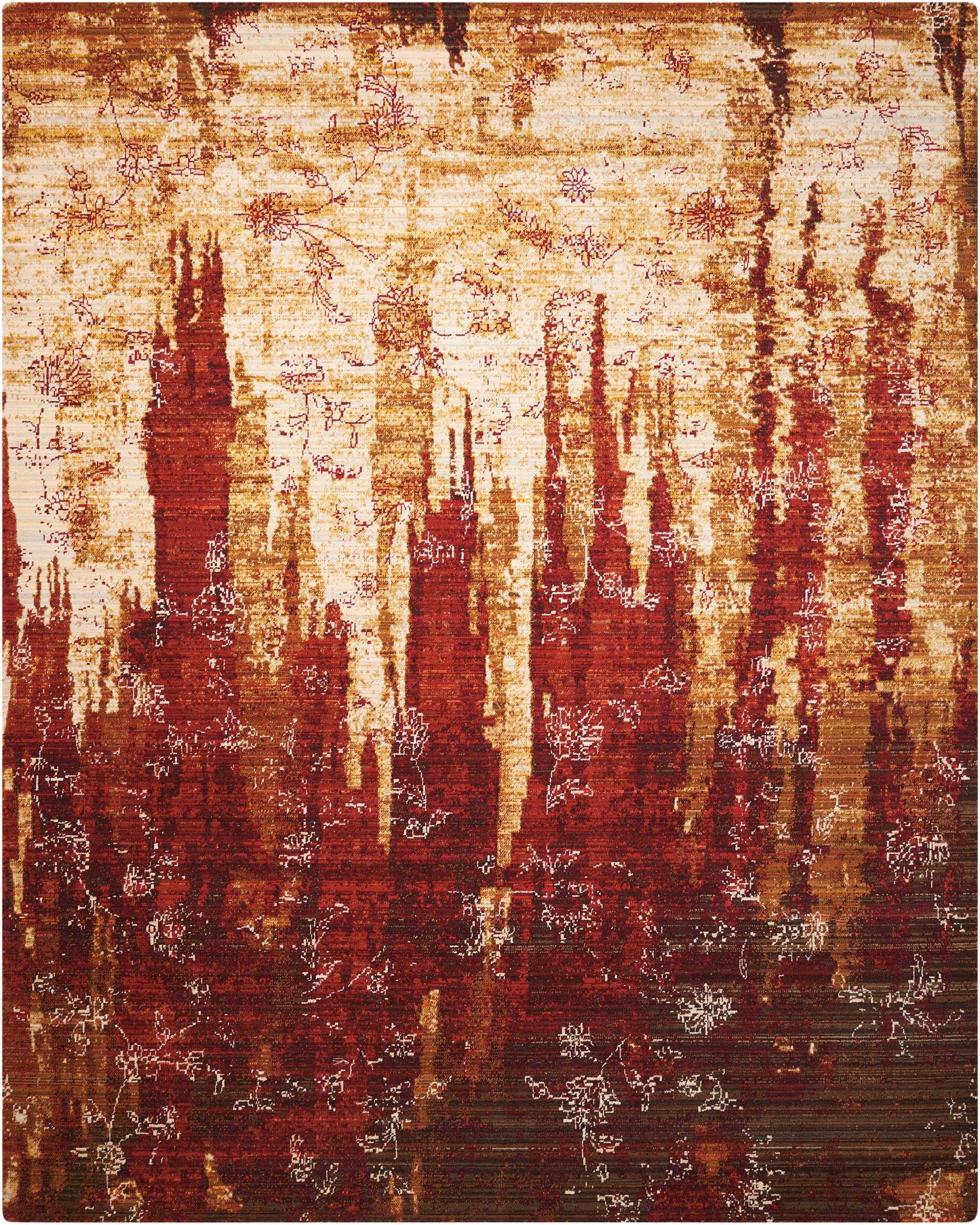 Nourison Home Rhapsody RH006 Gold Garnet Transitional Loomed Rug