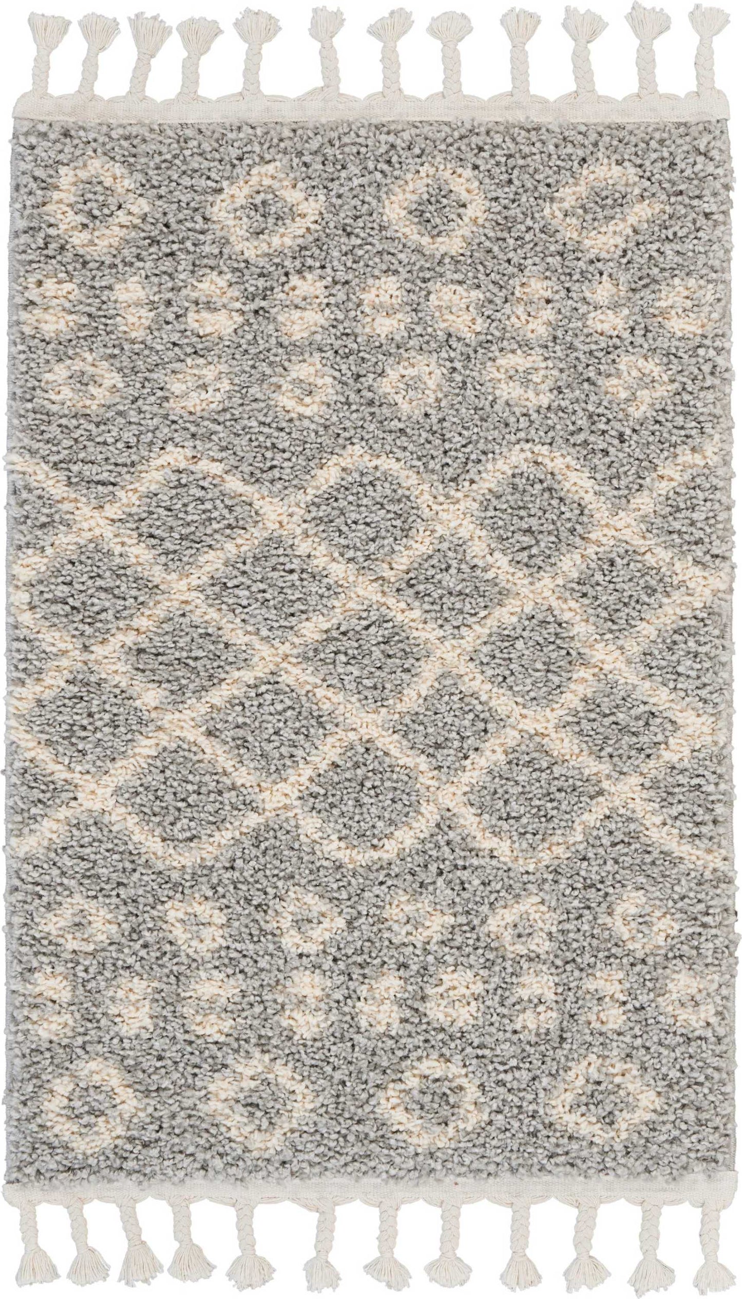 Nourison Home Moroccan Shag MRS02 Silver Transitional Power-loomed Rug