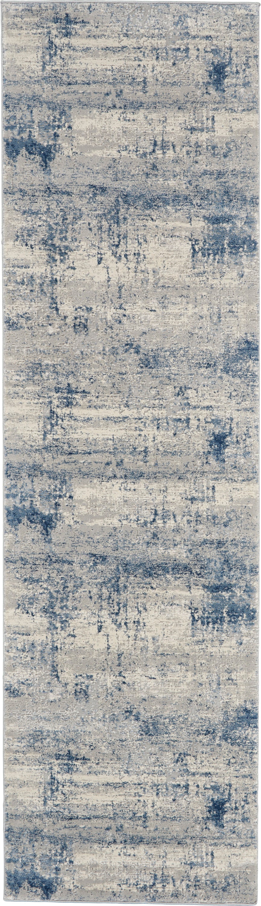Nourison Home Rustic Textures RUS10 Ivory Blue Contemporary Power-loomed Rugs