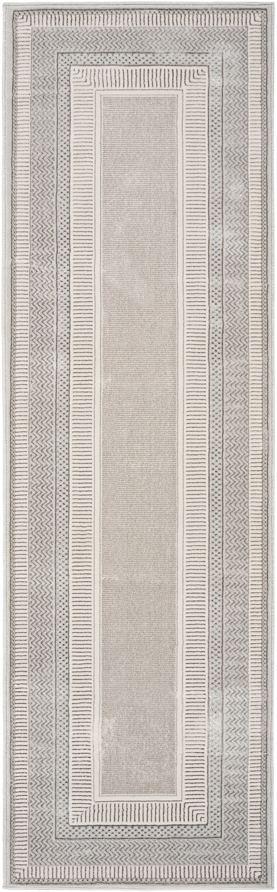 Nourison Home Glitz GLZ07 Silver Contemporary Power-loomed Rug