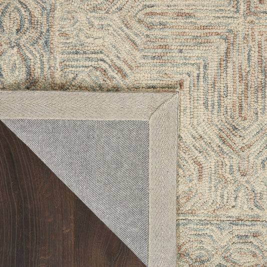 Nourison Home Interlock Blue Ivory Contemporary