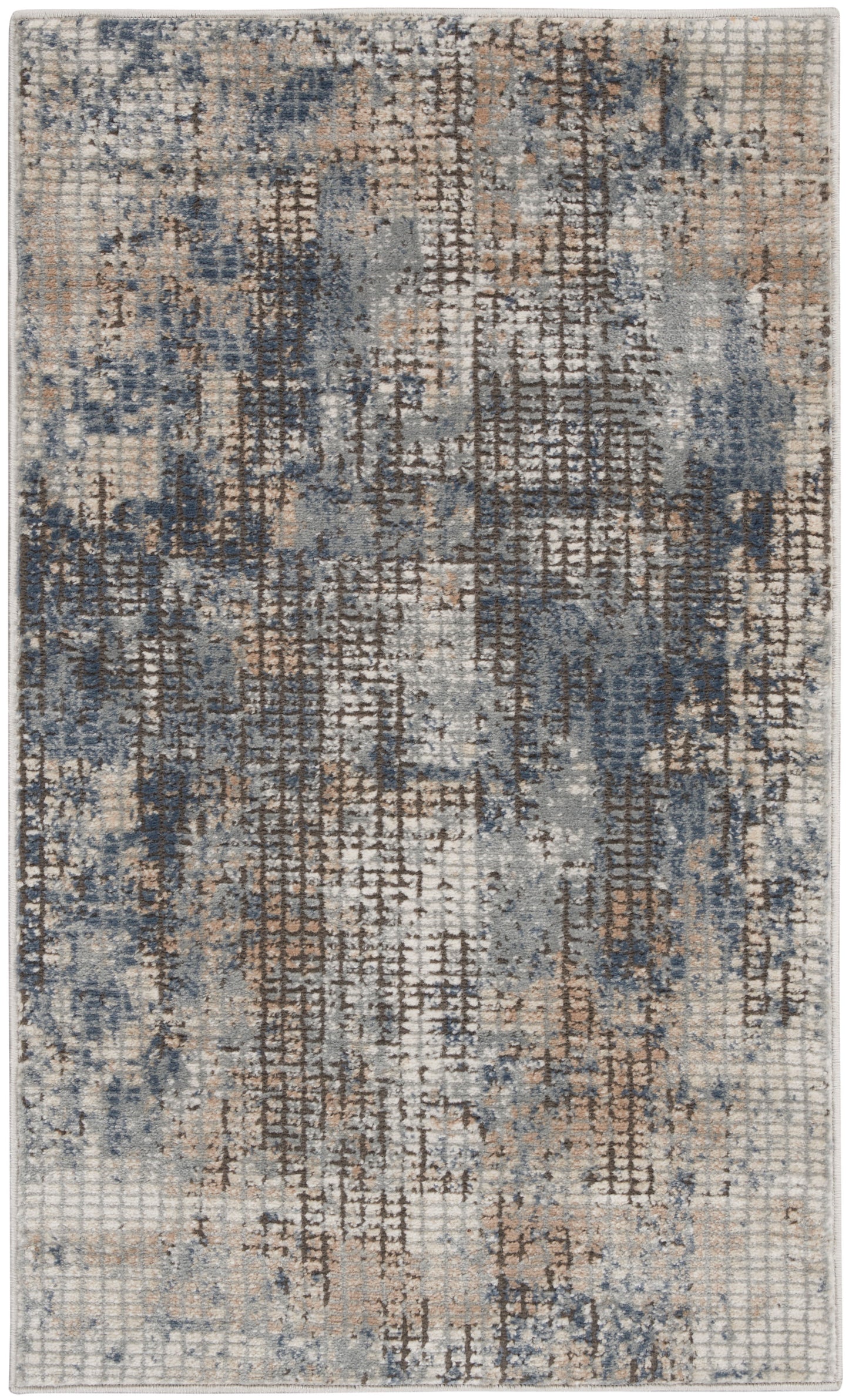 Nourison Home Quarry QUA02 Blue Beige Contemporary Power-loomed Rugs