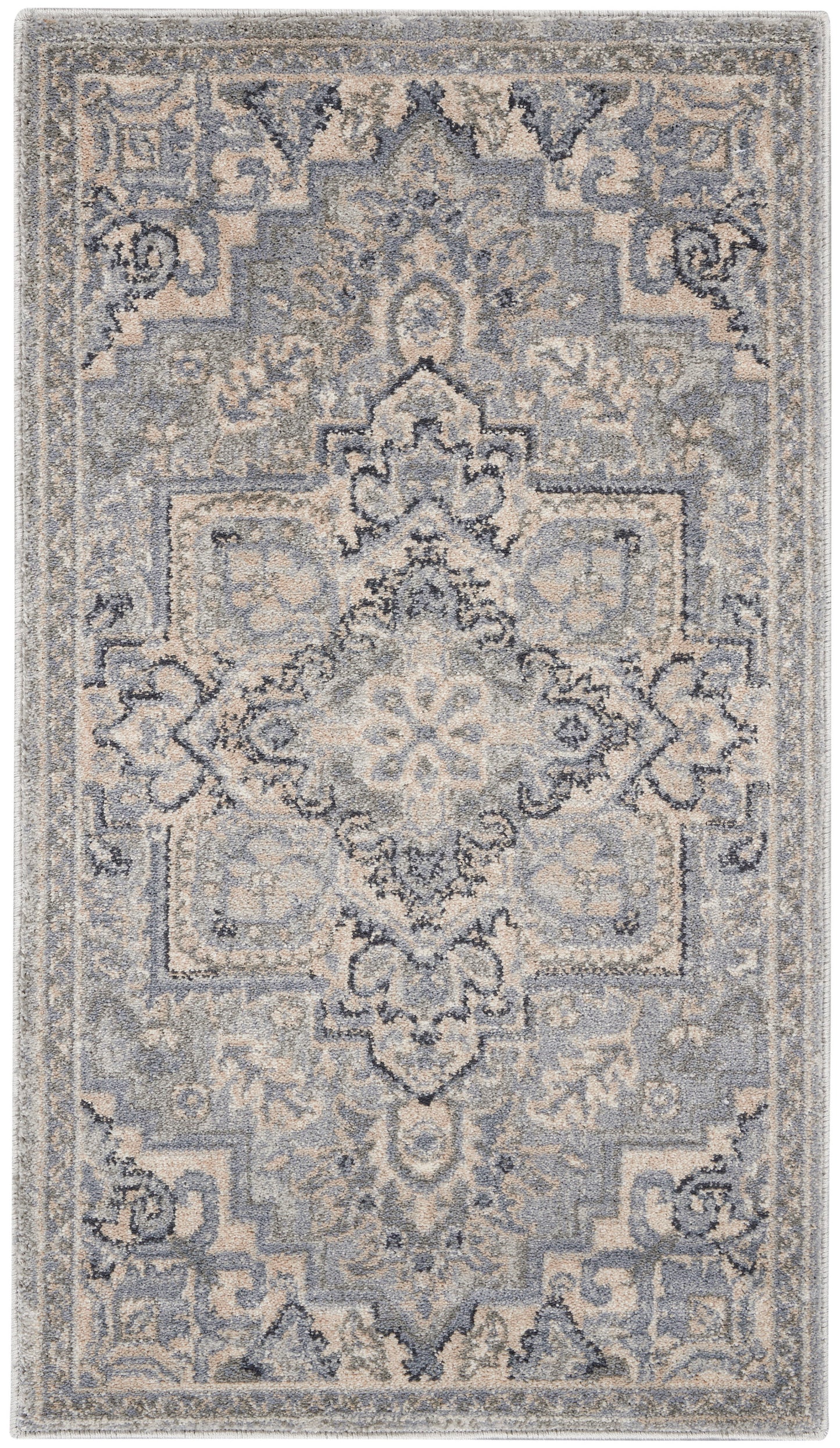 Nourison Home Moroccan Celebration KI382 Silver Traditional Power-loomed Rug