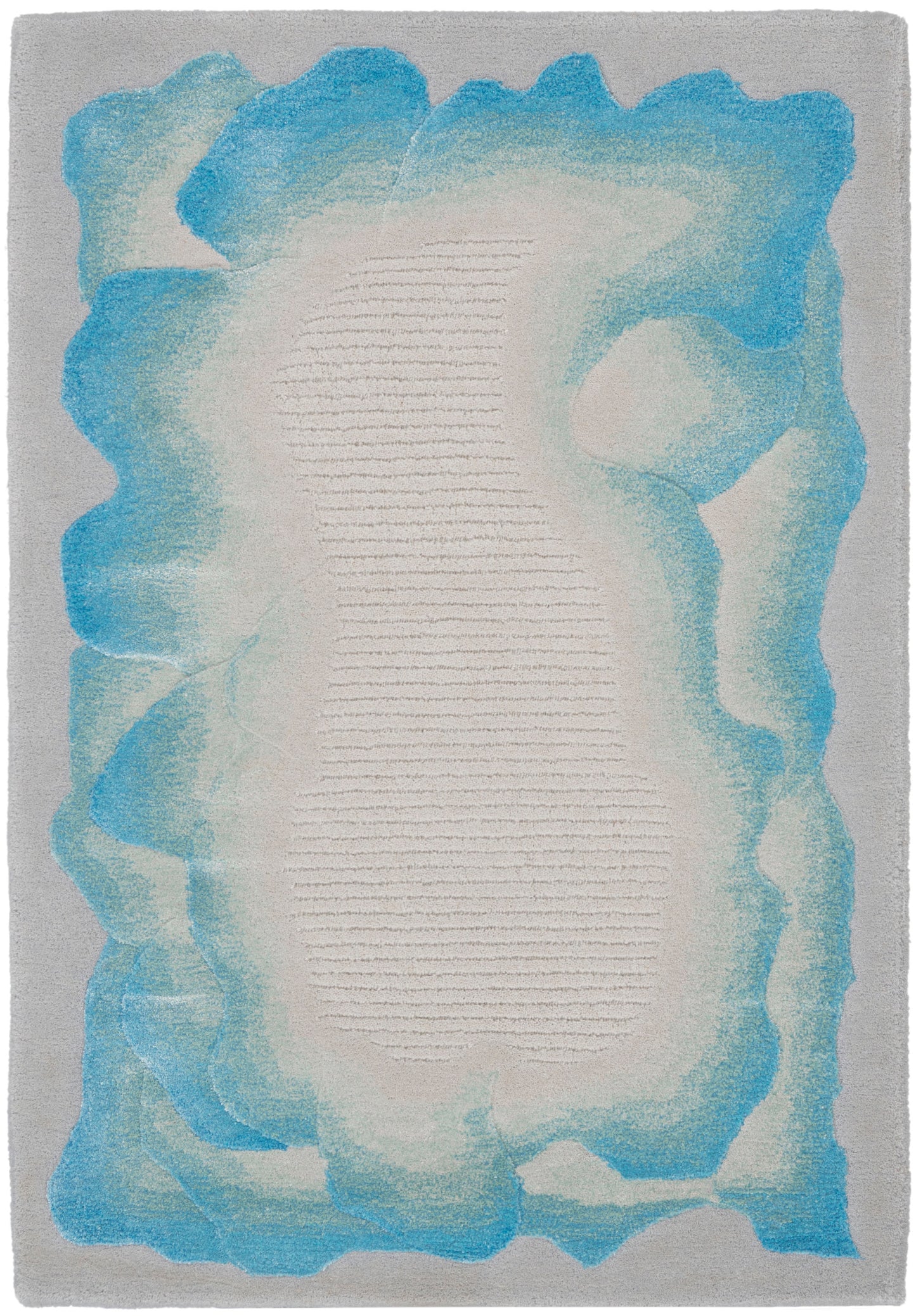 Nourison Home Prismatic PRS22 Sea Mist Blue Contemporary Hand Tufted Rug