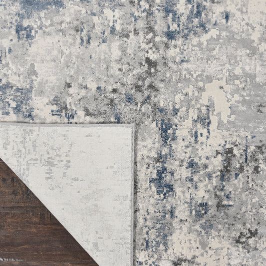 Nourison Home Rustic Textures Ivory Grey Blue Contemporary