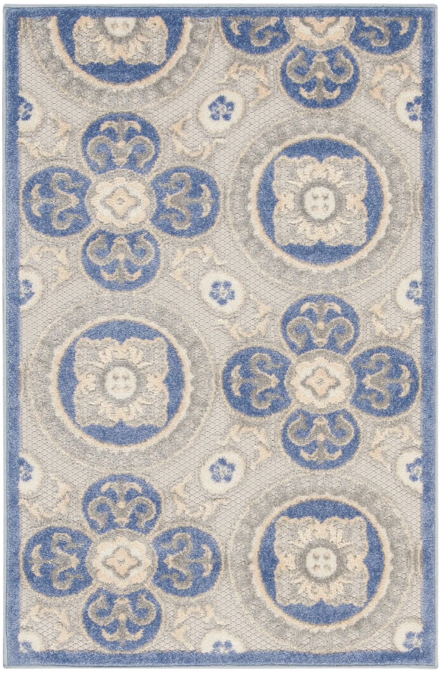 Nourison Home Aloha ALH30 Blue Grey Contemporary Power-loomed Rugs