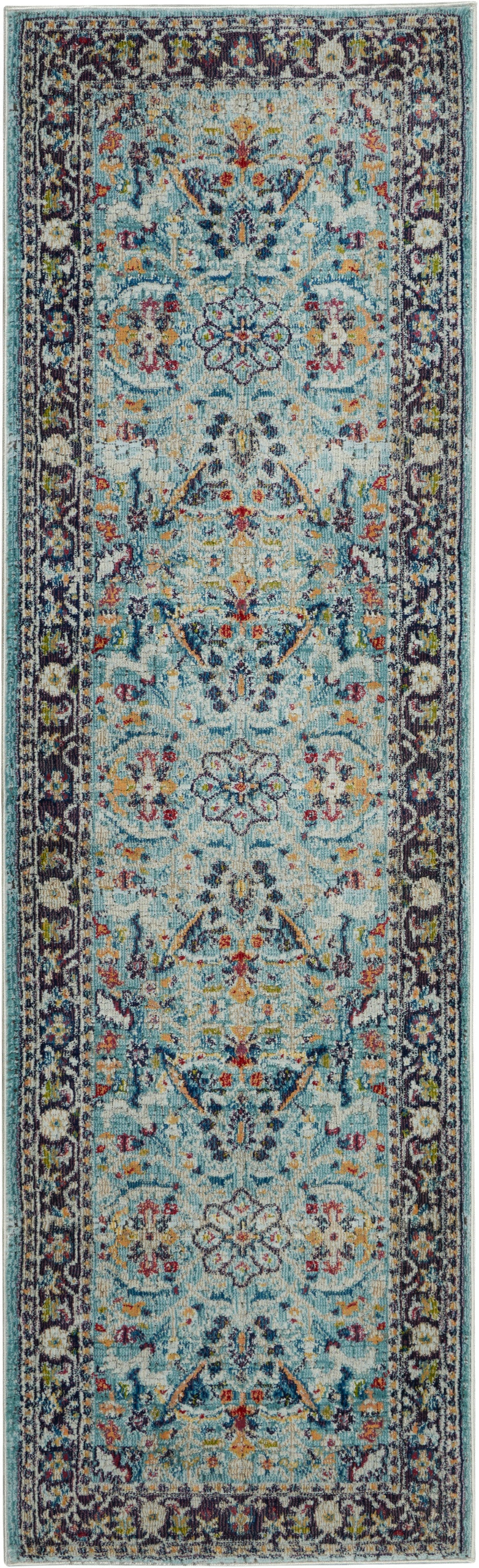 Nourison Home Ankara Global ANR14 Teal Multicolor Traditional Power-loomed Rug