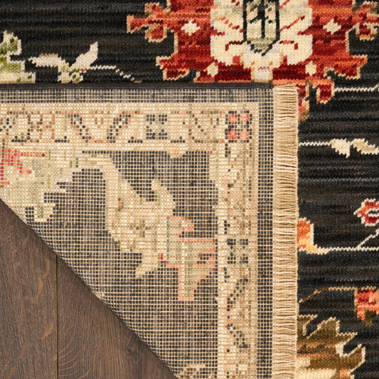 Nourison Home Antique Bloom Black Traditional