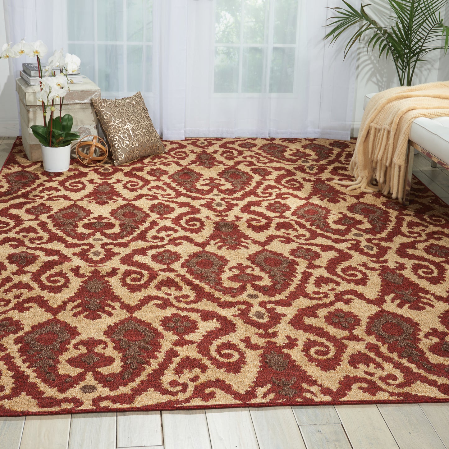 Nourison Home Kindred Ivory Red