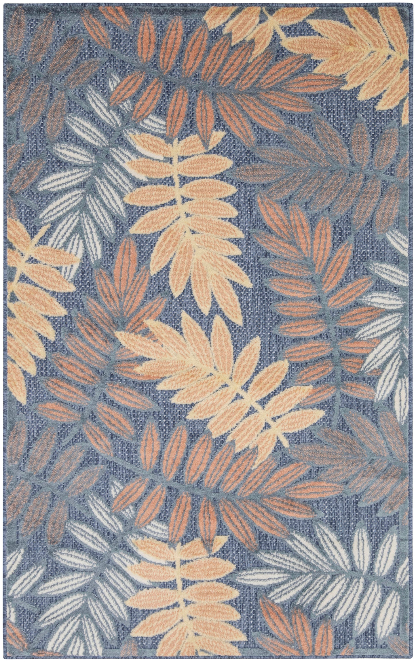 Nourison Home Aloha ALH18 Blue Rose Contemporary Power-loomed Rugs