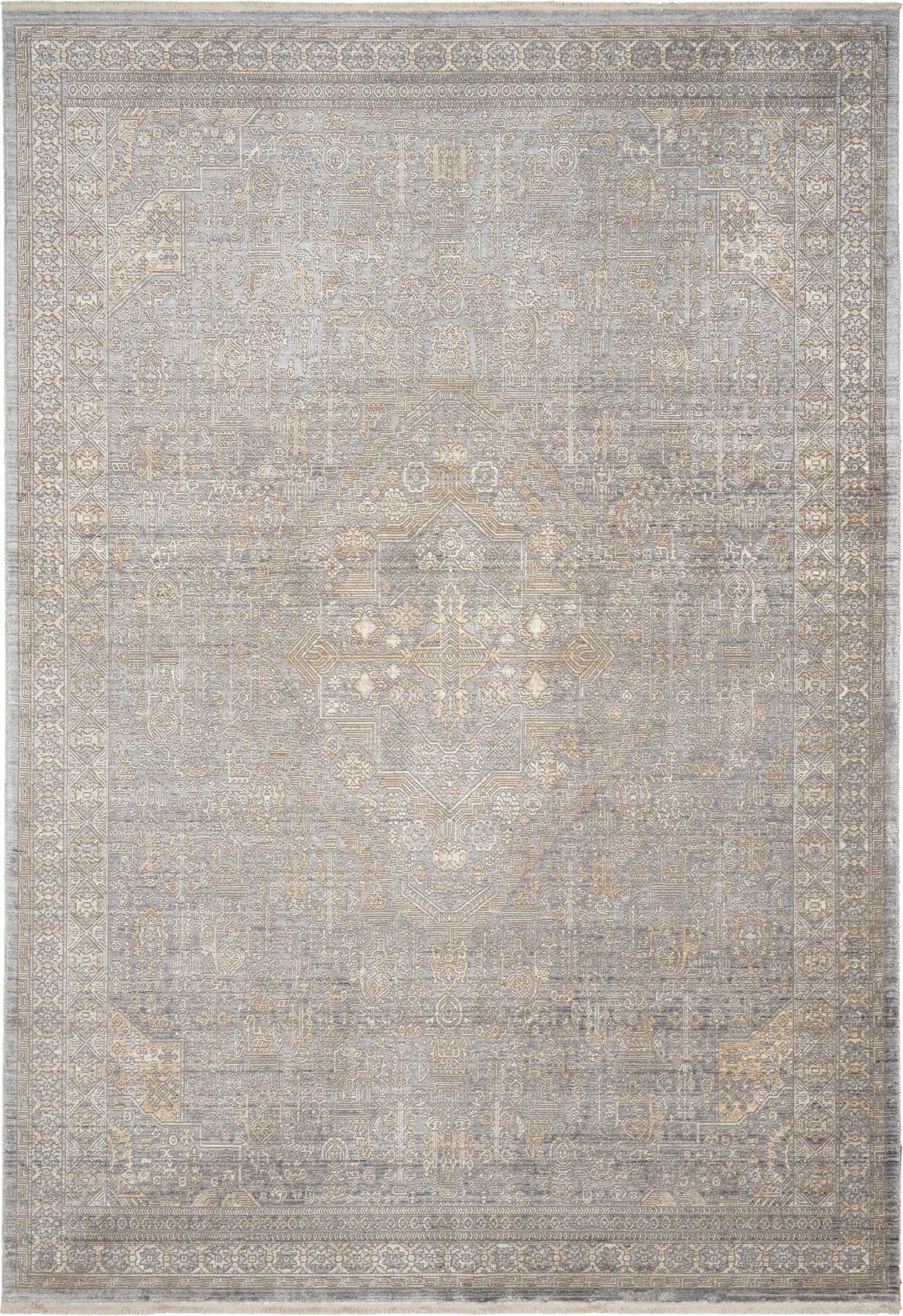 Nourison Home Lustrous Weave LUW02 Grey Beige Power-loomed Rug