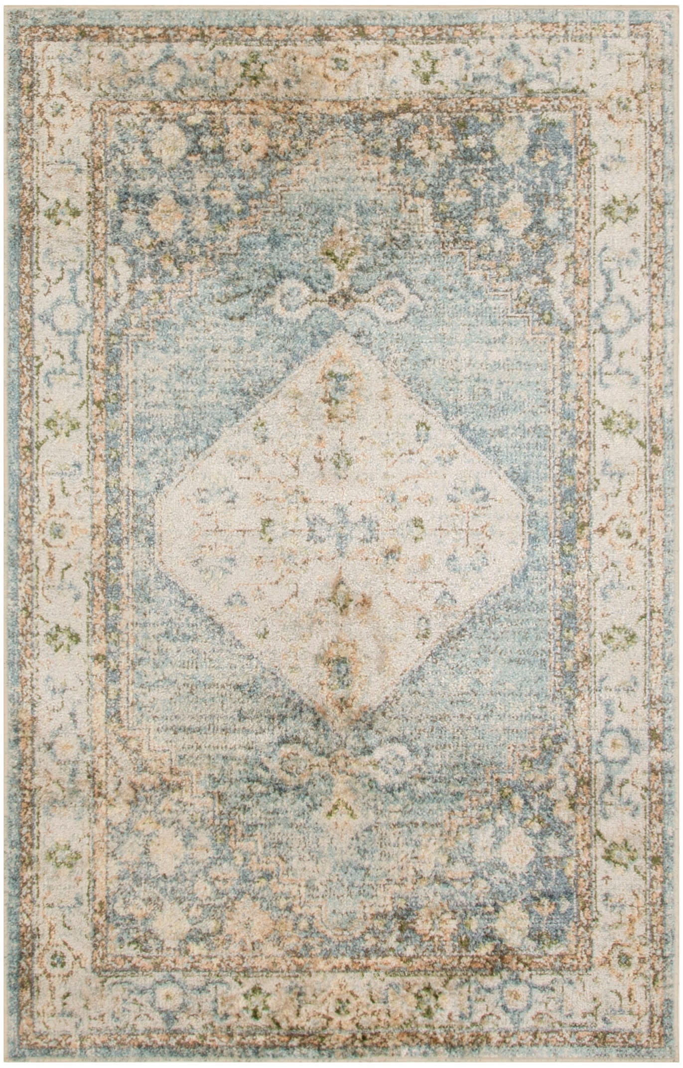 Nourison Home Astra Machine Washable ASW11 Silver Blue Traditional Power-loomed Rug