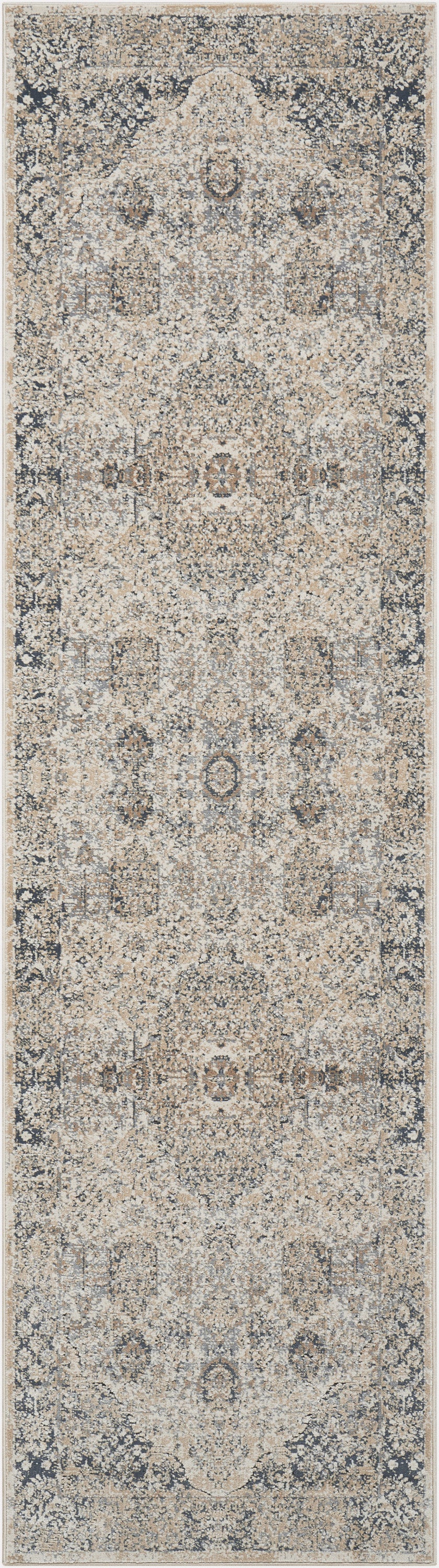 Nourison Home Malta MAI01 Ivory Blue Traditional Power-loomed Rug
