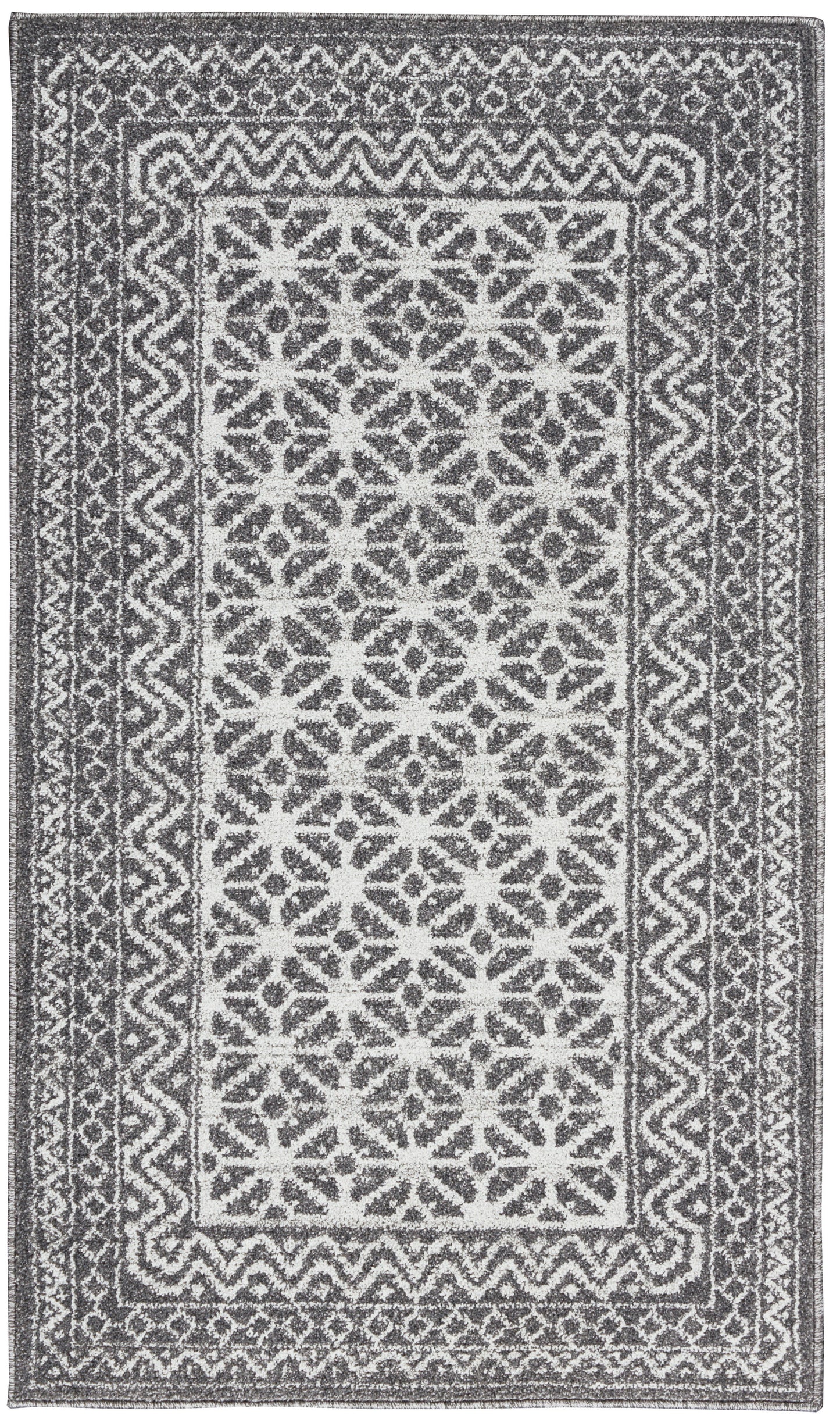 Nourison Home Palermo PMR02 Charcoal Silver Contemporary Power-loomed Rug