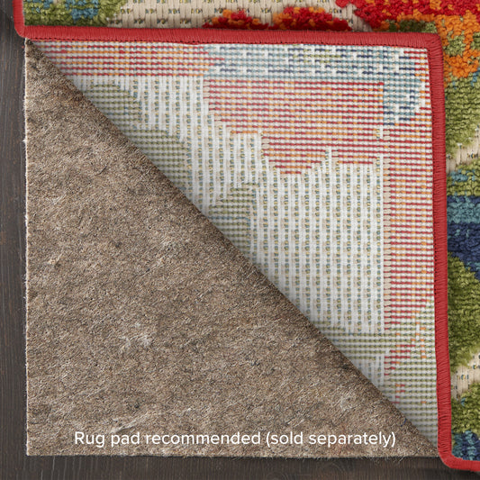 Nourison Home Aloha Red Multicolor Contemporary