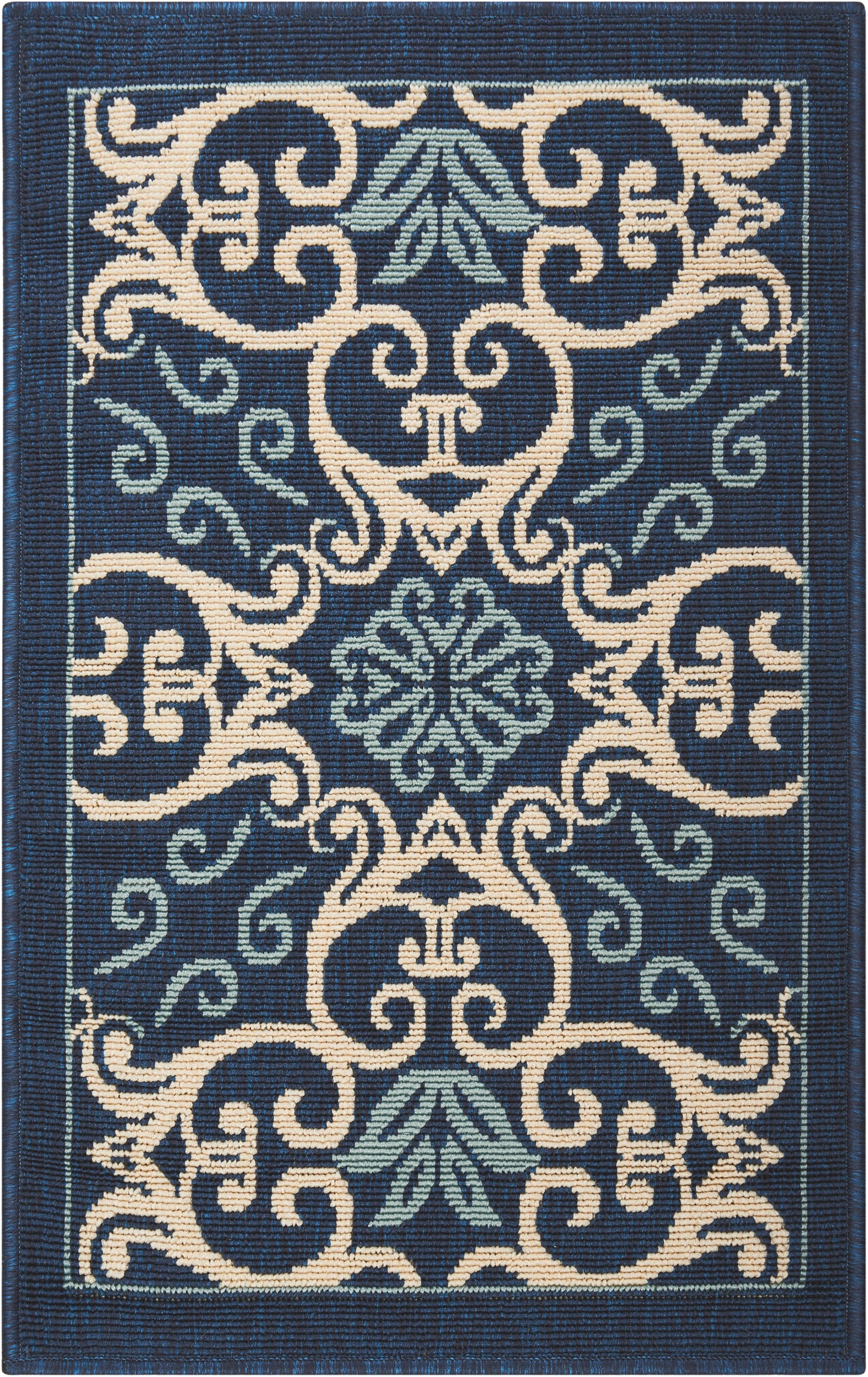 Nourison Home Caribbean CRB02 Navy Transitional Power-loomed Rug