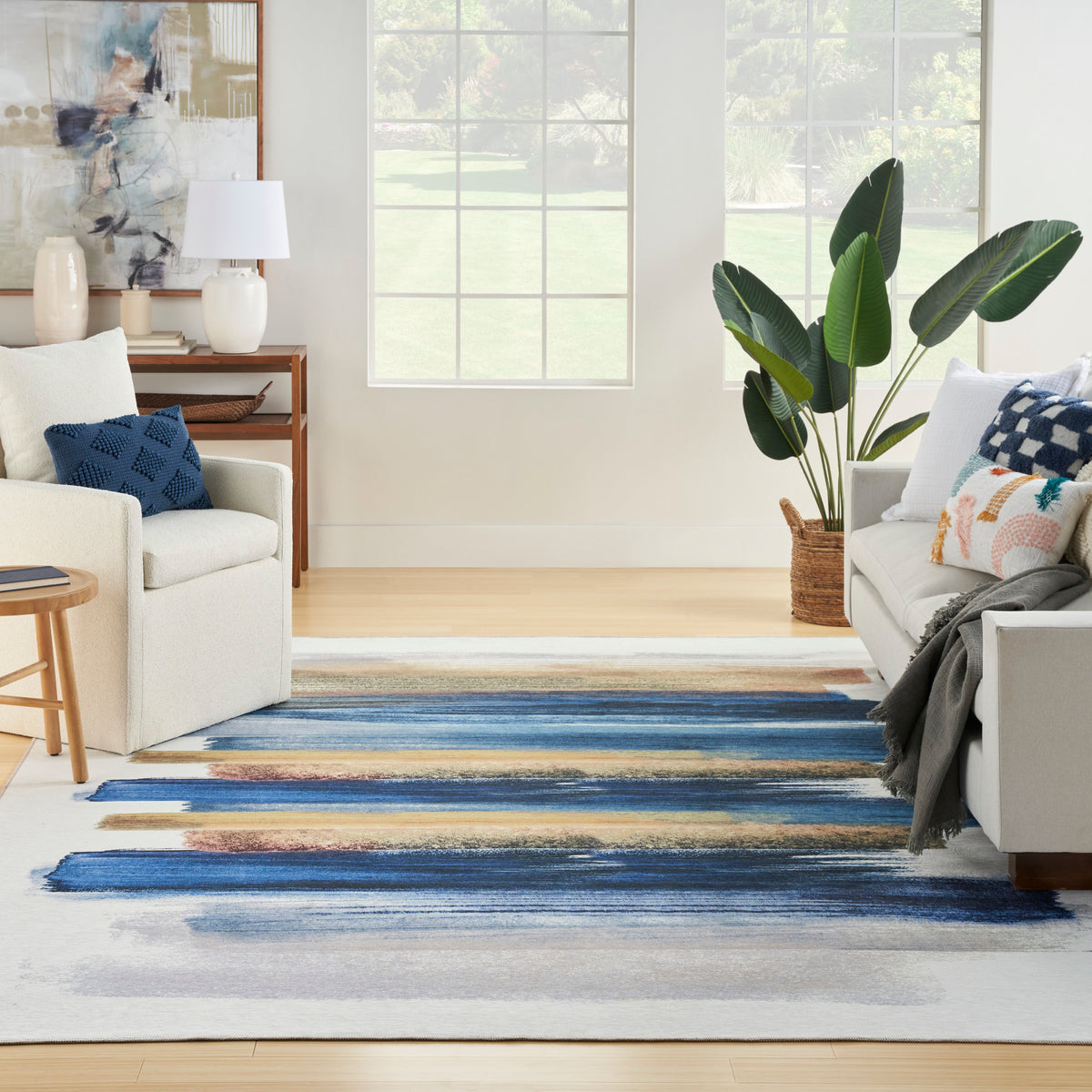 Nourison Home Nourison Washables Blue Multicolor Contemporary