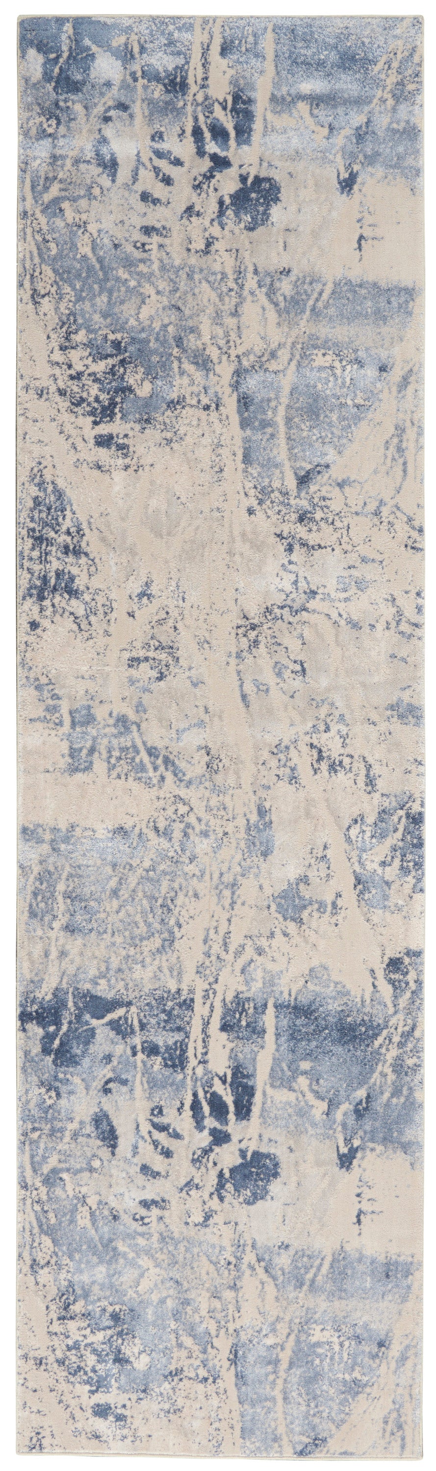 Nourison Home Silky Textures SLY02 Blue Cream Contemporary Power-loomed Rug