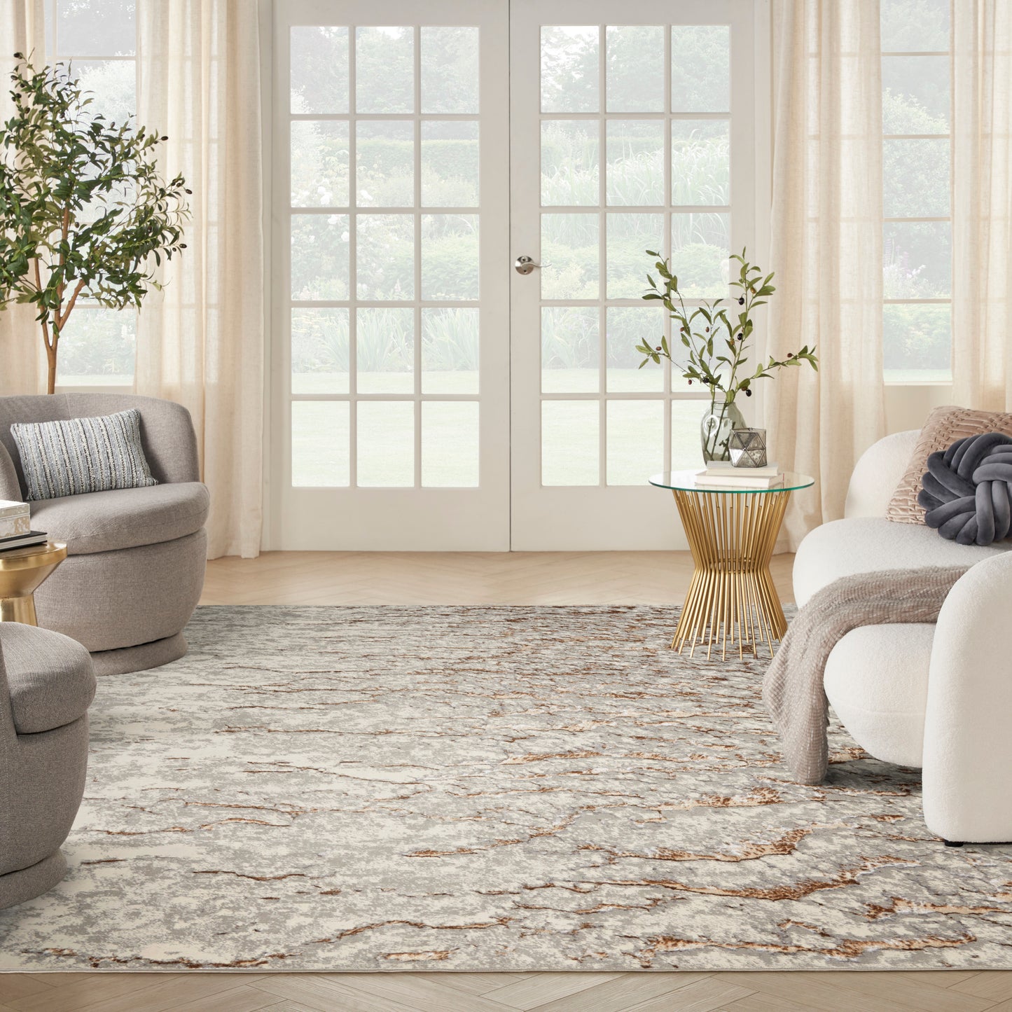 Nourison Home Glow Grey Mocha Contemporary