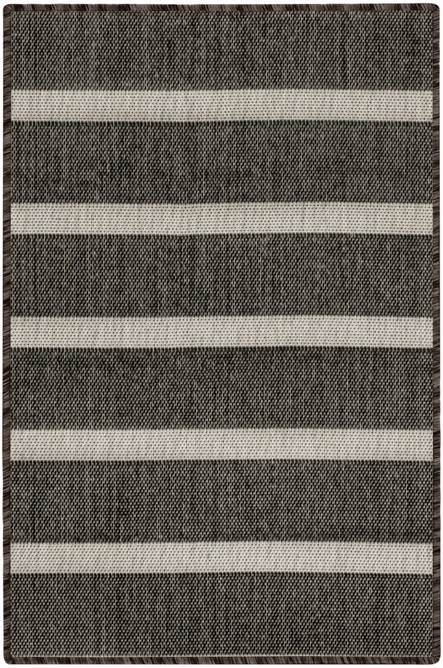 Nourison Home Positano POS03 Black Ivory Contemporary Power-loomed Rug