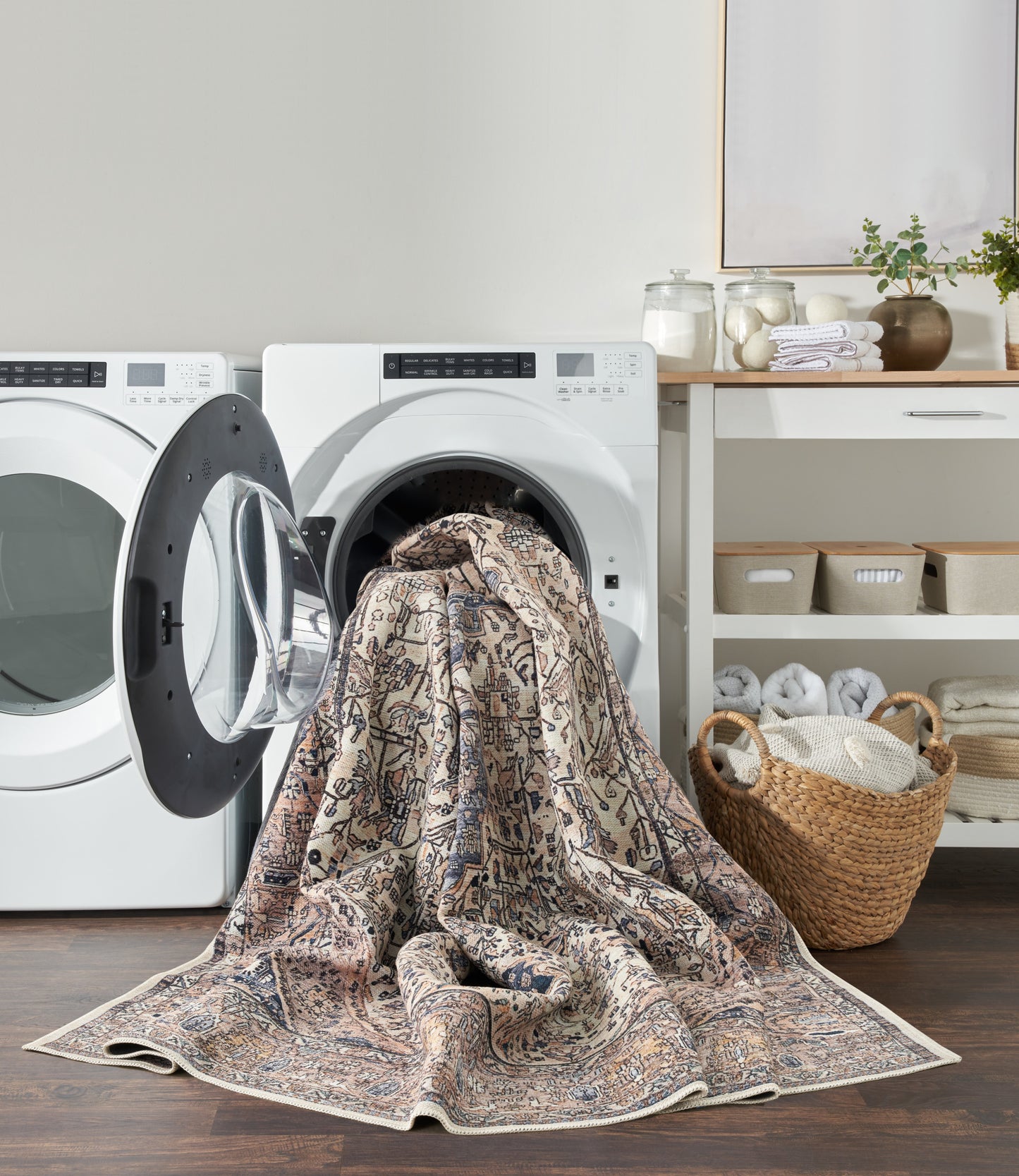 Nourison Home Grand Washables Ivory Blue Traditional