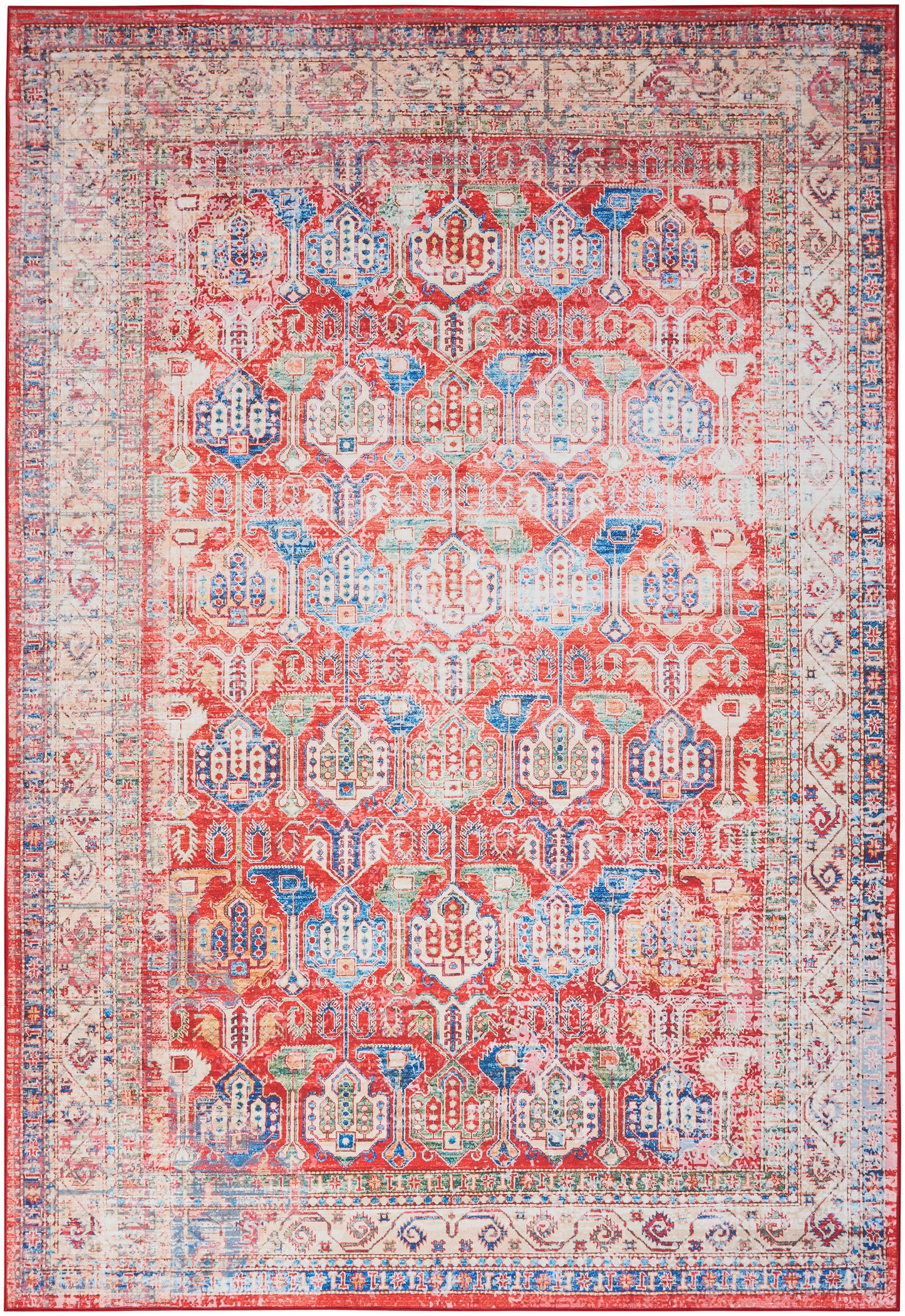 Nourison Home Fulton FUL09 Red Traditional Power-loomed Rug