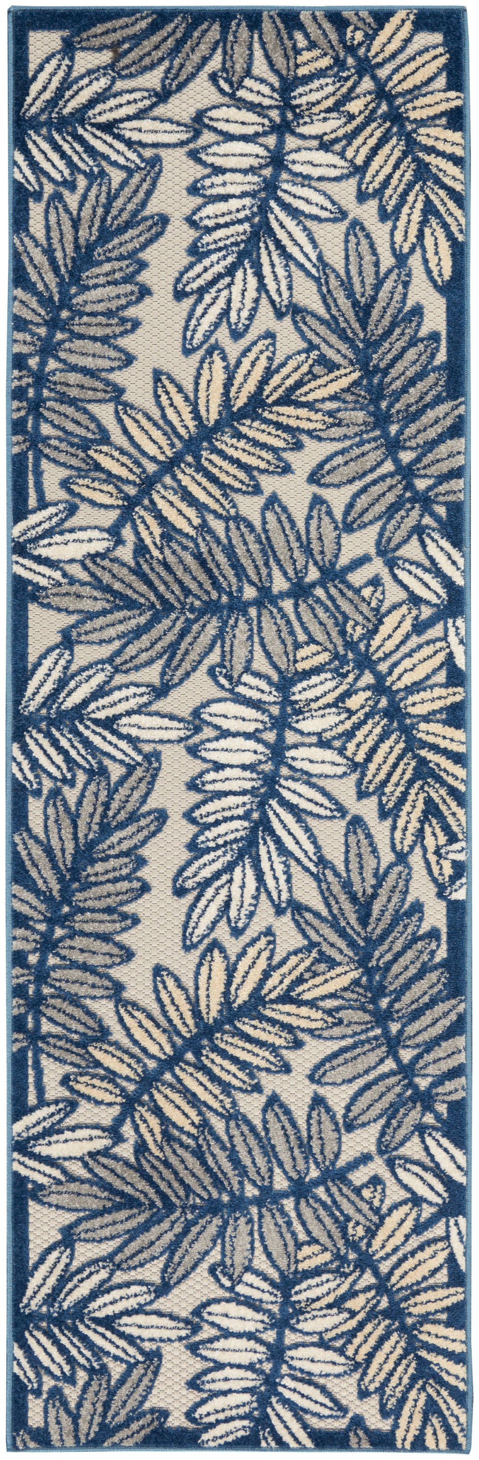 Nourison Home Aloha ALH18 Ivory Navy Contemporary Power-loomed Rugs